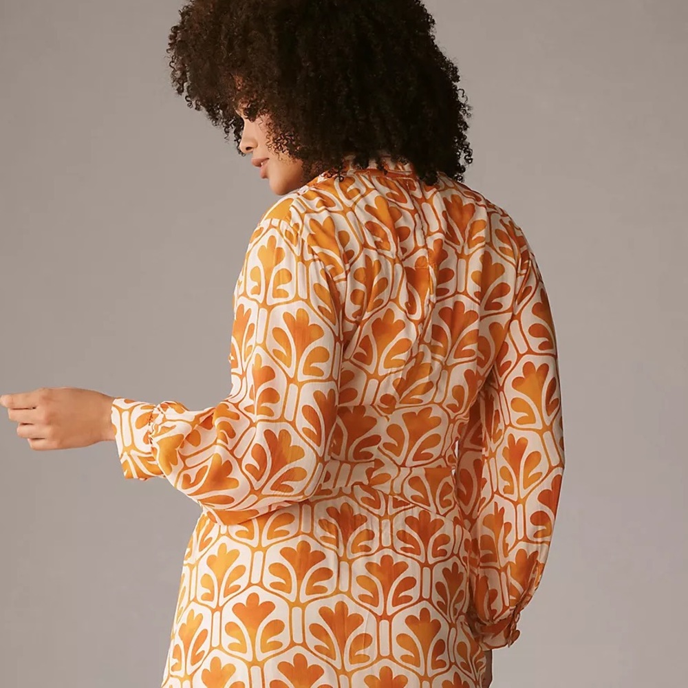 Anthropologie Maeve Printed Wrap Shirt Dress - Picture 10 of 16